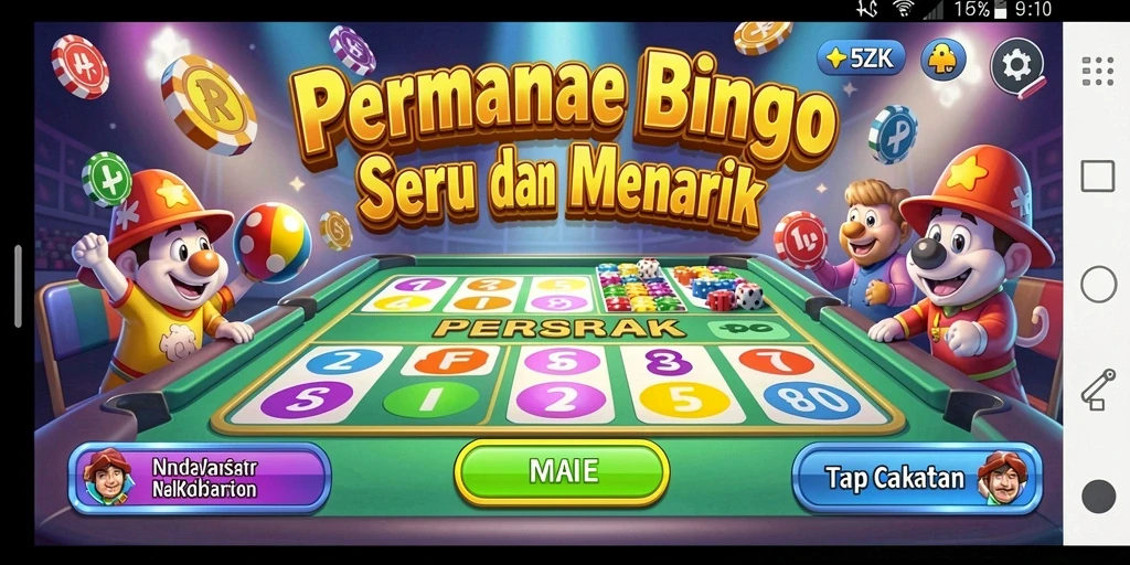 Screenshot permainan 5ZK menampilkan pengalaman Bingo yang seru dan interaktif.
