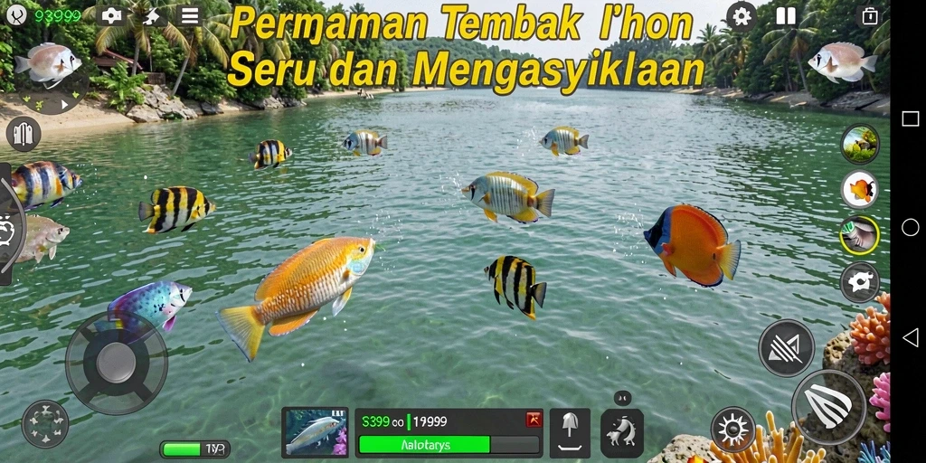 Tangkapan layar gameplay Tembak Ikan yang seru dan penuh warna.