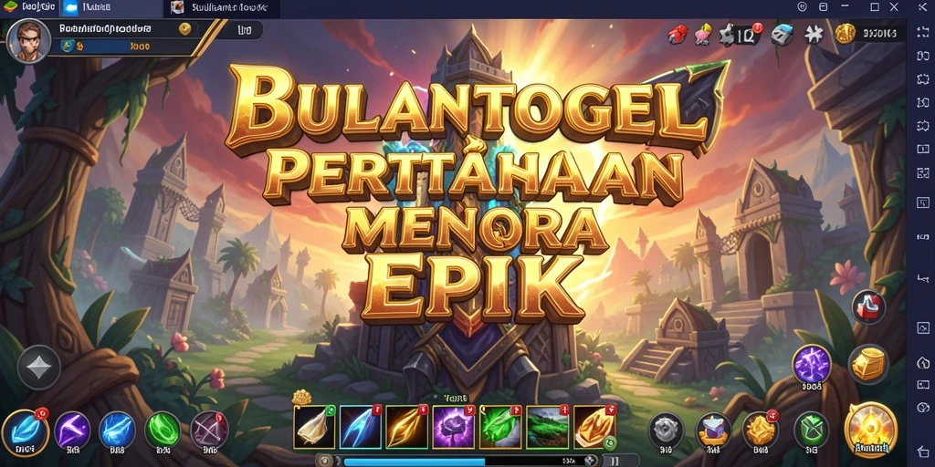 Tampilan gameplay menara pertahanan yang menegangkan di BULANTOGEL.