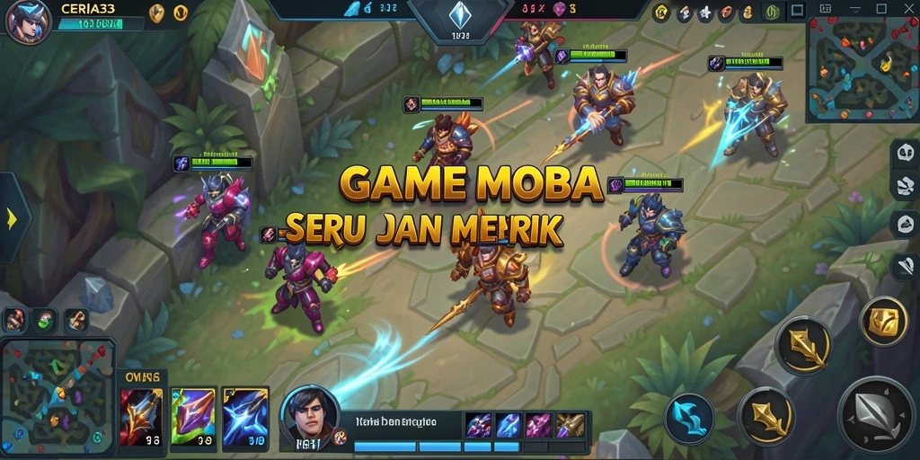 Screenshot gameplay CERIA33 yang menampilkan pertempuran seru di arena MOBA.