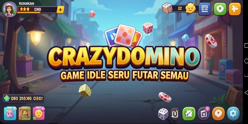 Tampilan gameplay CRAZYDOMINO yang menarik dan penuh warna.