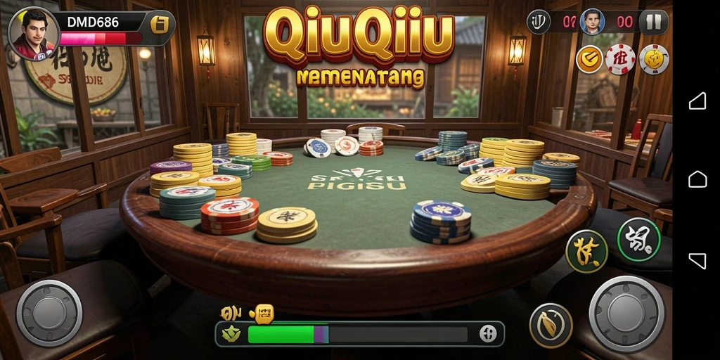Screenshot DMD686 menampilkan suasana gameplay QiuQiu yang seru.