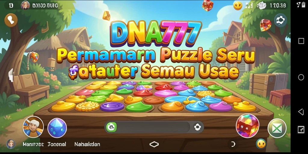 Screenshot gameplay DNA777 menampilkan tantangan puzzle yang menarik.
