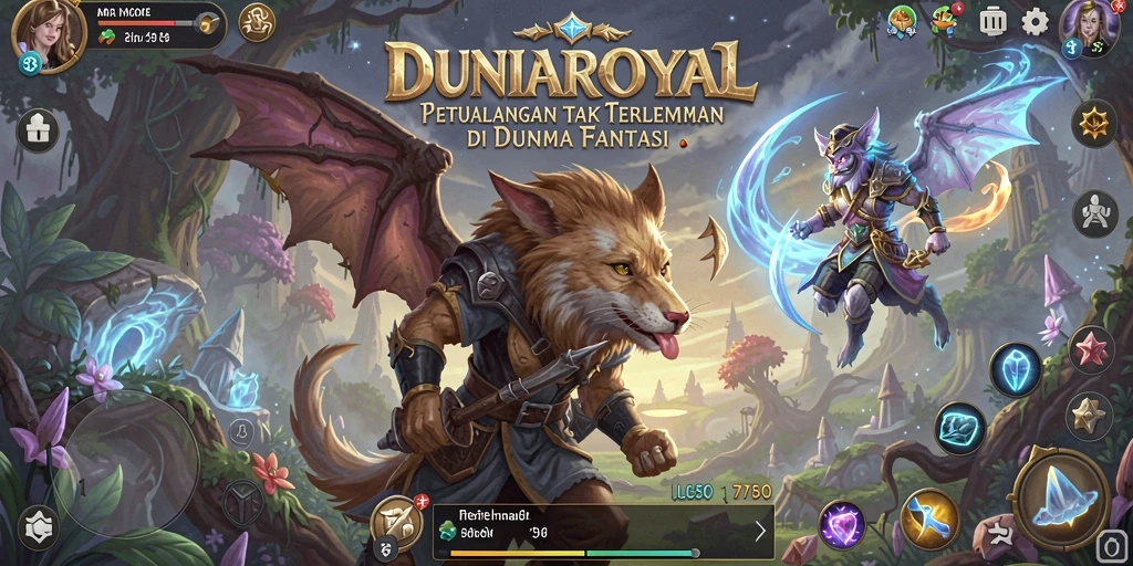 Tampilan gameplay DUNIAROYAL yang menakjubkan dengan eksplorasi dunia.
