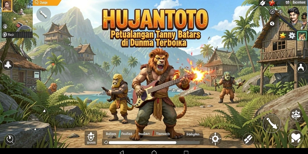 Screenshot gameplay HUJANTOTO menampilkan dunia terbuka yang indah dan beragam.