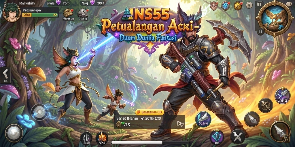 Screenshot menunjukkan pertarungan seru dalam gameplay INS55 yang menguji keterampilan pemain.