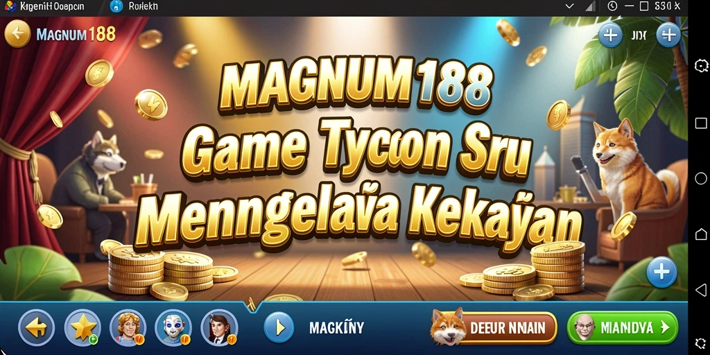 Tampilan gameplay seru di MAGNUM188, penuh strategi dan pengelolaan bisnis.