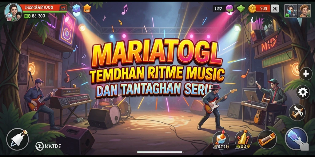 Tampilan screenshot gameplay seru MARIATOGL dengan efek musik menawan.