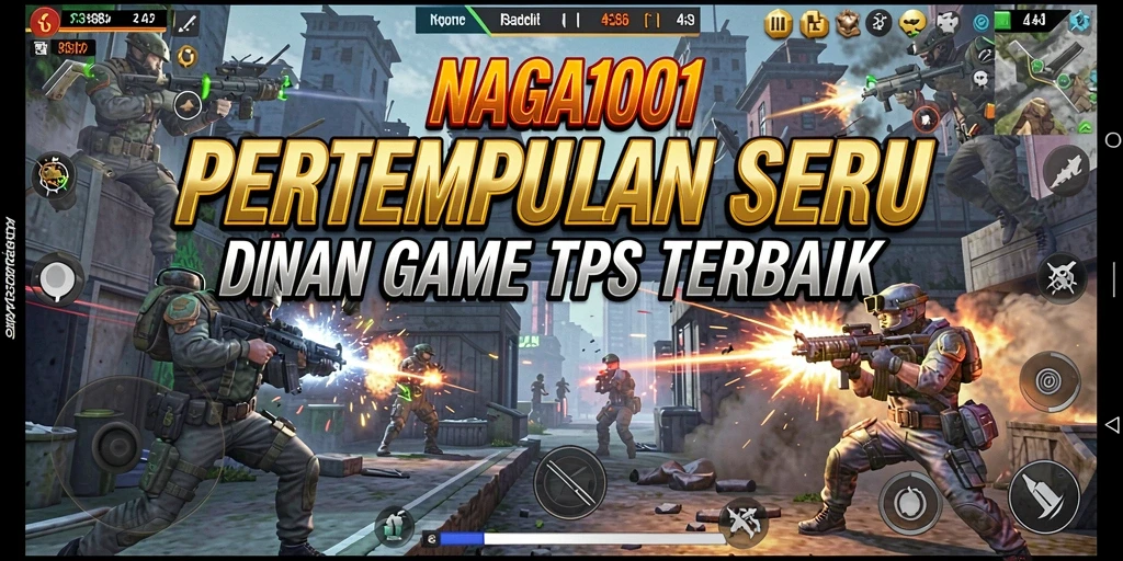 Screenshot NAGA1001 menampilkan gameplay seru dalam pertempuran TPS.
