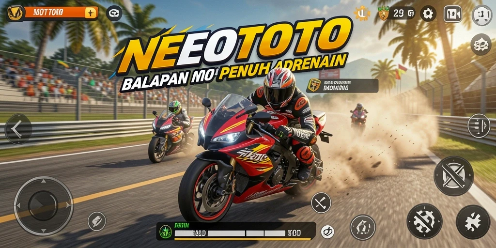 Tampilan menarik saat balapan motor di NEOTOTO.