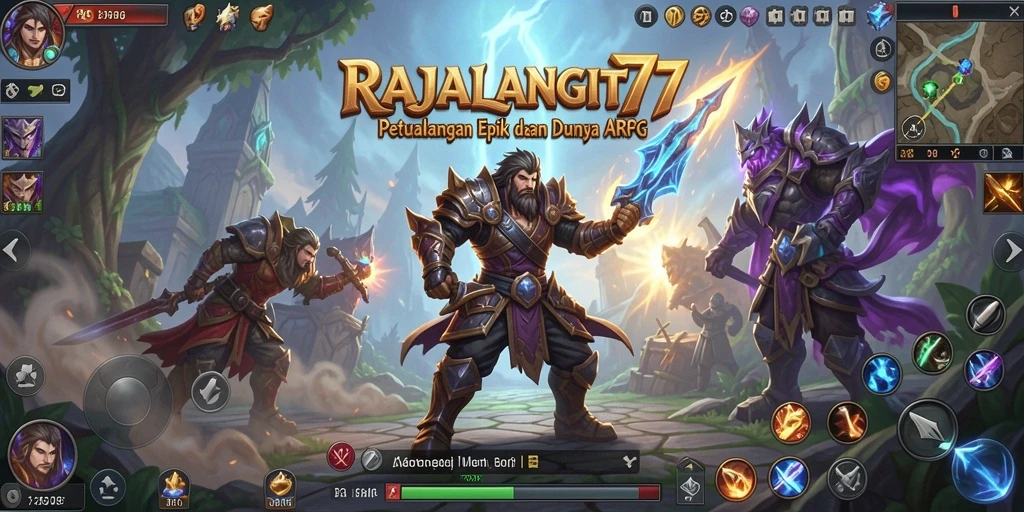 Tampilan gameplay menarik dalam RAJALANGIT77 dengan pertarungan yang dinamis.
