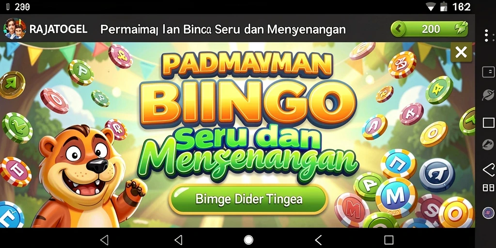 Tampilan utama gameplay Bingo di RAJATOGEL yang menarik.