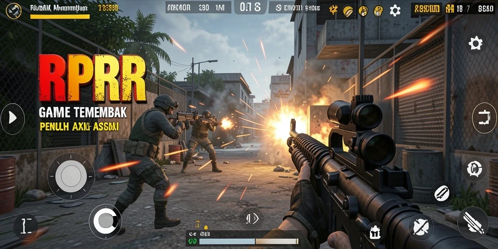 Screenshot RPRR yang menunjukkan pemain sedang beraksi dalam gameplay TPS