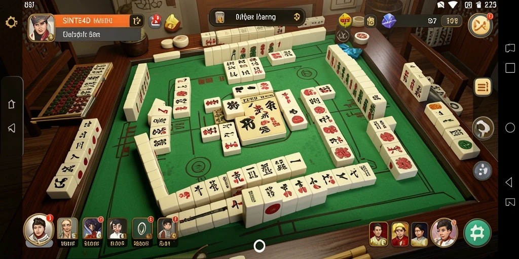 Tampilan gameplay SINTE4D dalam permainan Mahjong yang seru dan menarik.