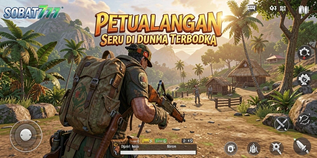 Screenshot gameplay SOBAT777 menampilkan dunia terbuka yang luas dan detail.