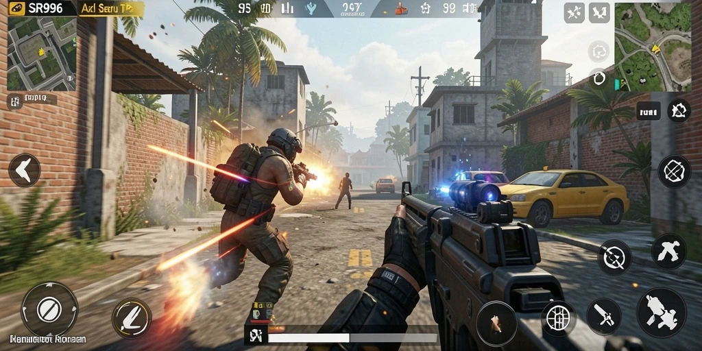 Tampilan gameplay seru di SR996 dengan aksi pertarungan yang intens.
