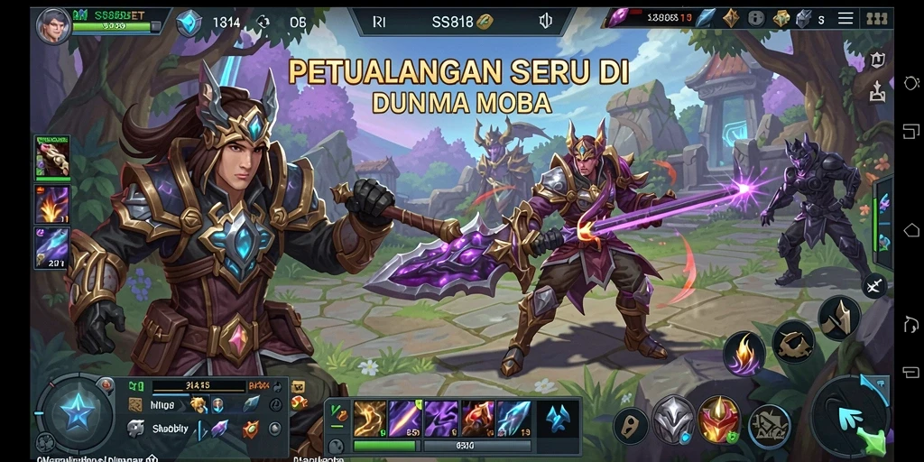 Screenshot gameplay SS88BET menampilkan aksi seru di arena MOBA.