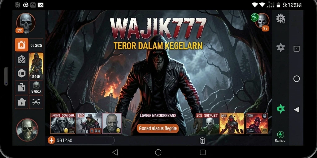 Screenshot utama WAJIK777 menampilkan suasana mencekam dengan elemen horor yang kuat.